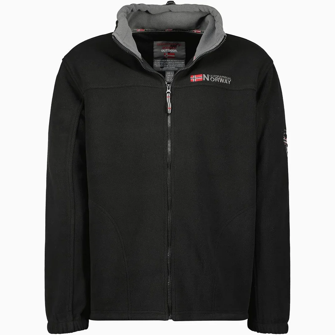 Geographical Norway veste polaire homme capuche cachée col montant trekking | Col montant, capuche cachée, forme polaire, pour outdoor, randonnée, trekking, loisirs et mi-saison bans production