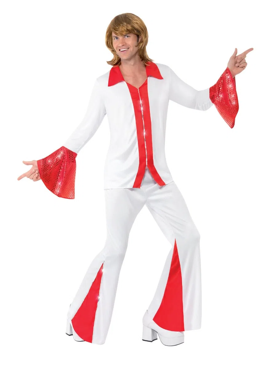 Smiffys Déguisement Homme Disco Années 70, Chemise et Pantalon, 70 Disco, Serious Fun, 33496 Halloween