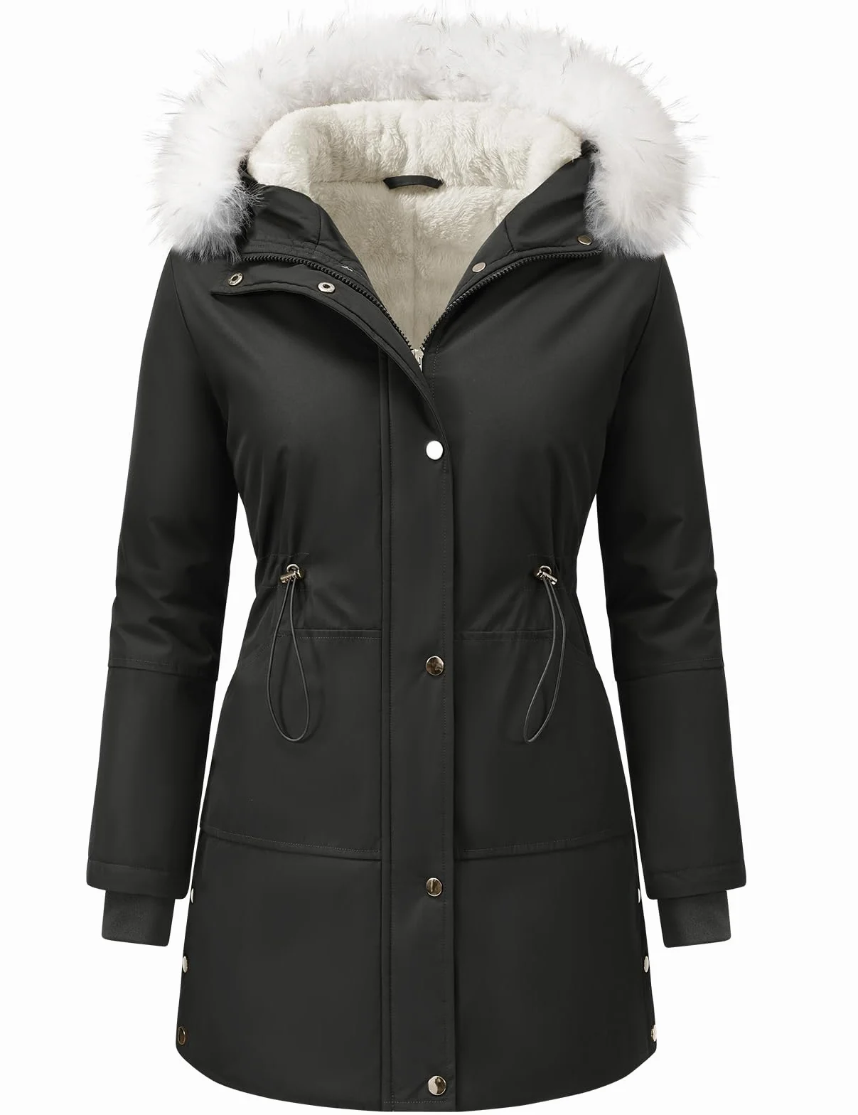 Manteau Femme Hiver Veste Polaire Femmes Manteaux Hiver Chic Blouson Parka Chaud Imperméable Outercoat avec Zippée Poches