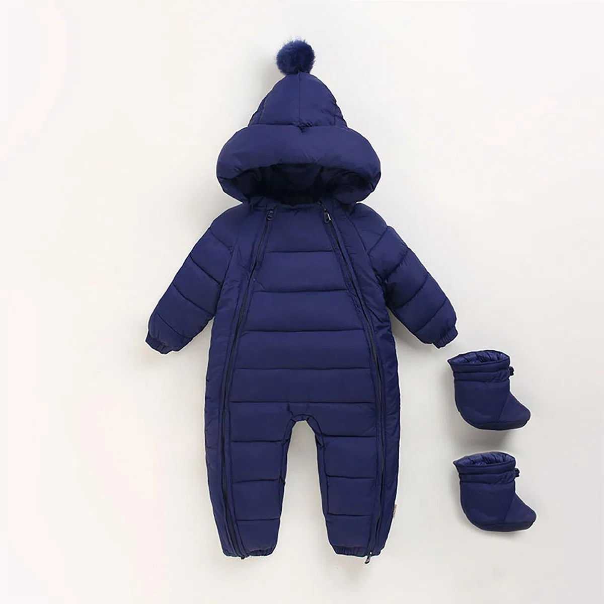 Combinaison Pilote Bébé Enfant Polaire De Ski Hiver Fleece Fermeture Chaud Manches Longues Habit de Neige Body Fourrure Étanche Coupe-Vent avec Gants Manteaux Outwear 0-12 Mois