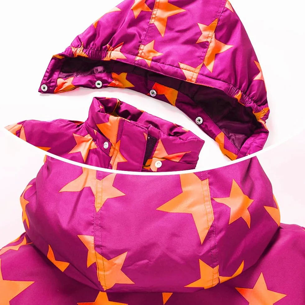 Combinaison de Ski Fille à Capuche Coupe-vent Imperméables Enfant Combinaisons de Neige Chauds Garçon Vêtements de Ski