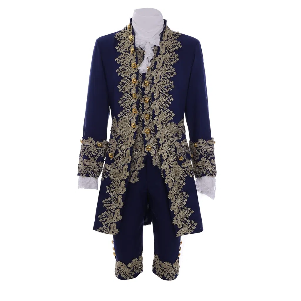 Costume rococo pour homme du XVIIIe siècle - Robe baroque des années 1700 - Ensemble veste et pantalon - Tenue prince d'Halloween