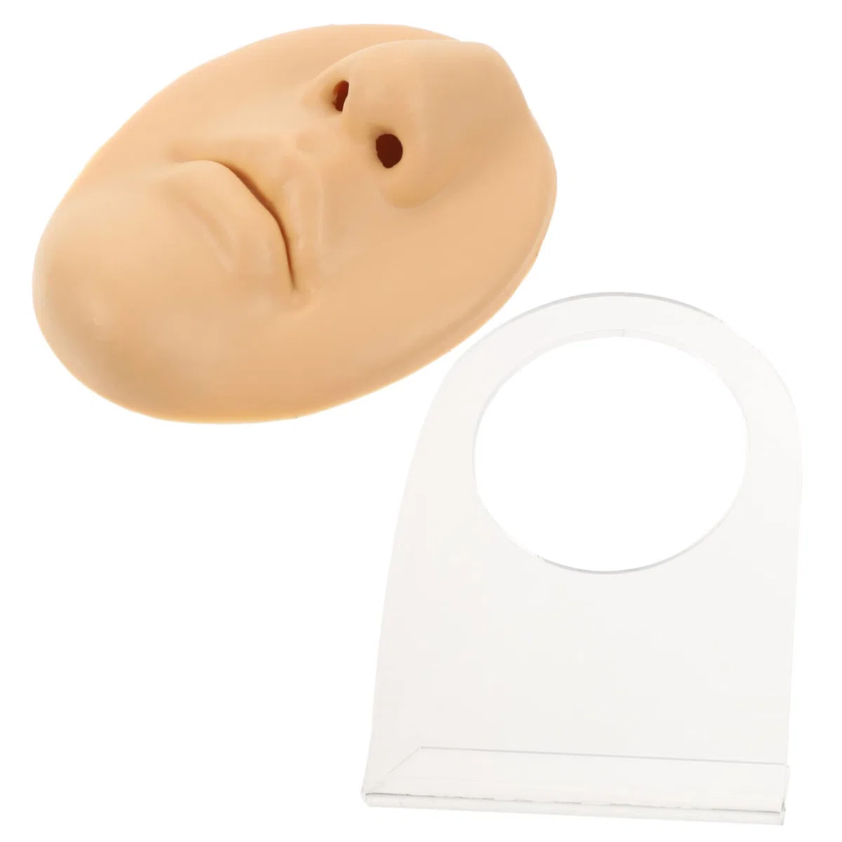 Angoily 3ensembles Modèle De Pratique De Piercing Tête Fausse Flexible Avec Support Pour Entraînement Et Affichage De Piercings Nasaux Et Buccaux Teinte Peau