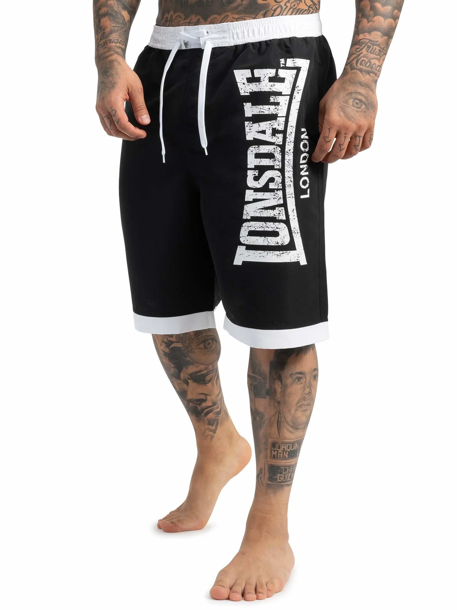 Lonsdale London Clennel Homme Short de Bain Bleu 100% Polyester Regular/Coupe Standard