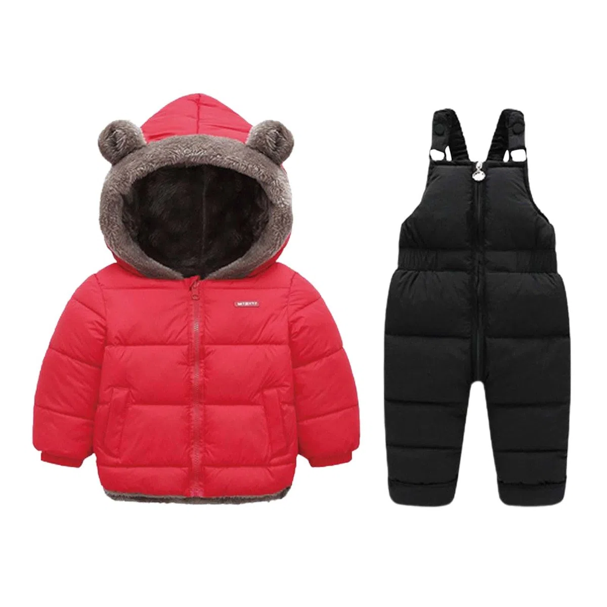 Générique Combinaison de neige thermique d'hiver pour les tout-petits filles, salopette rembourrée isolée avec veste, tenue chaude et confortable pour bébé, nourrisson, jeu par temps froid