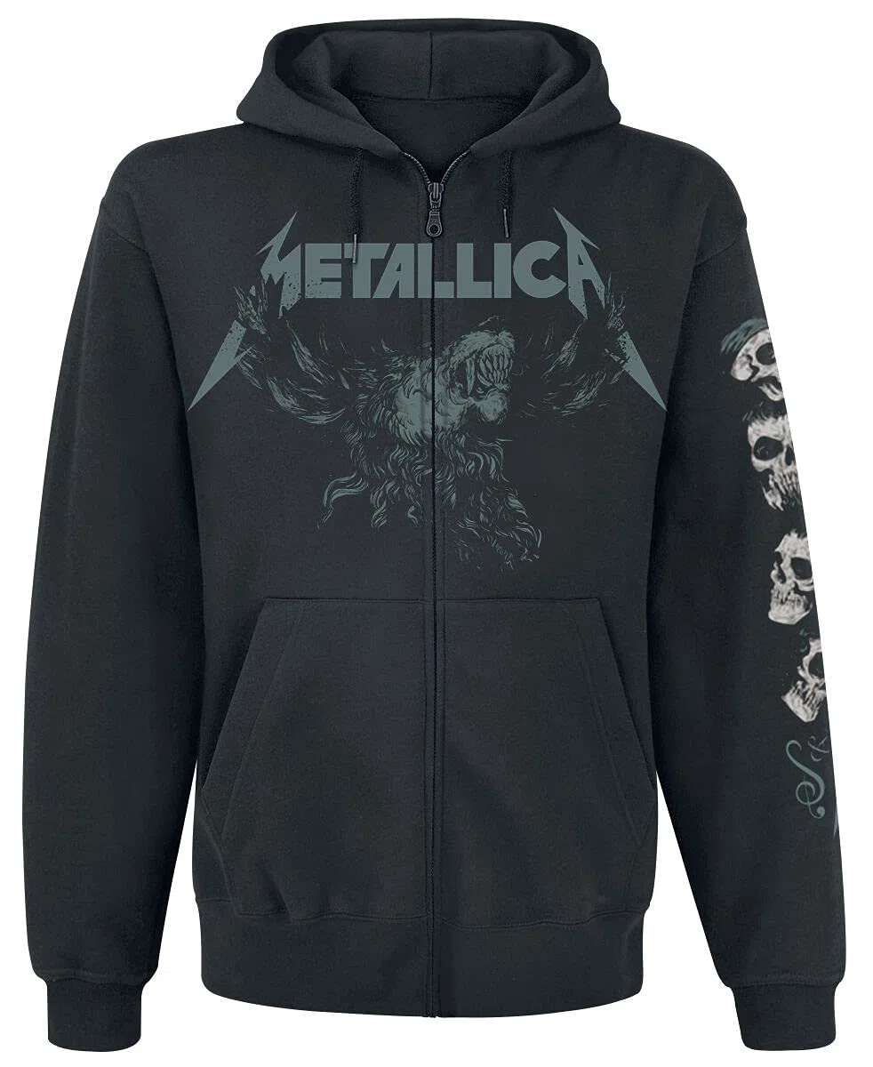 Générique Metallica S&M2 - Skull Homme Sweat-Shirt zippé à Capuche Noir