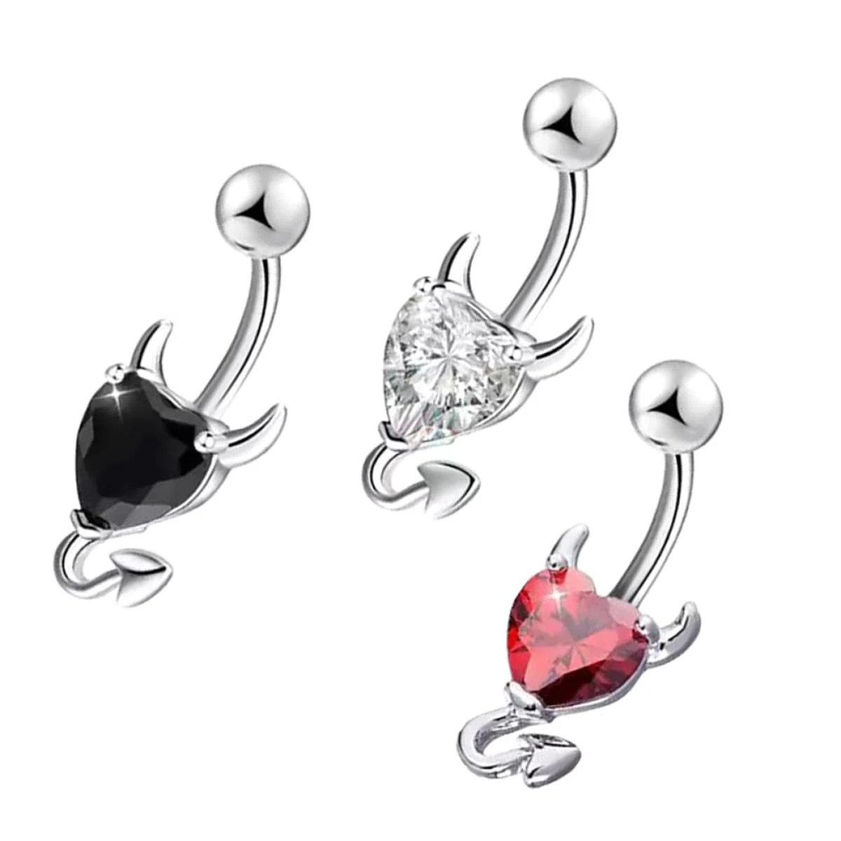 Toyvian 3pcs Anneaux de Nombril en Alliage Zircon pour Femmes, Bijoux de Piercing Ventre Délicats et Créatifs, Plage
