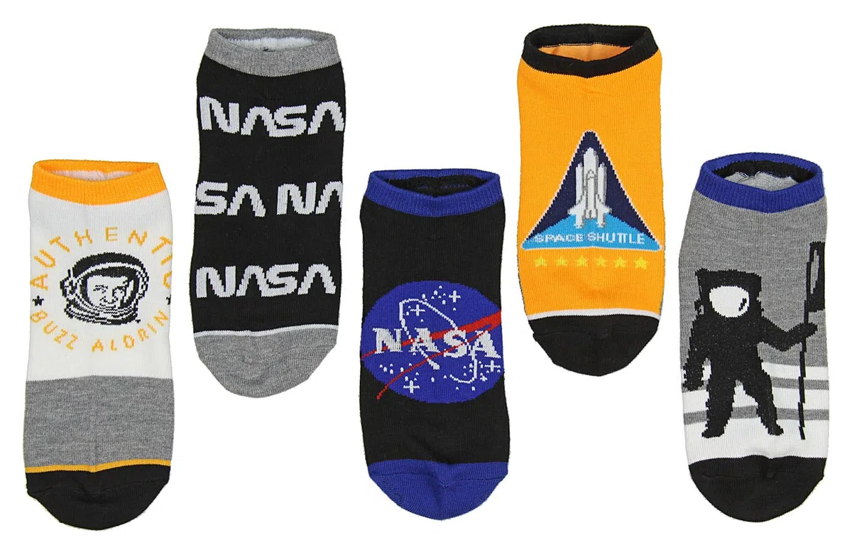Bioworld Le thème de la NASA, Buzz Aldrin No-Show Socquettes 5 paire Set