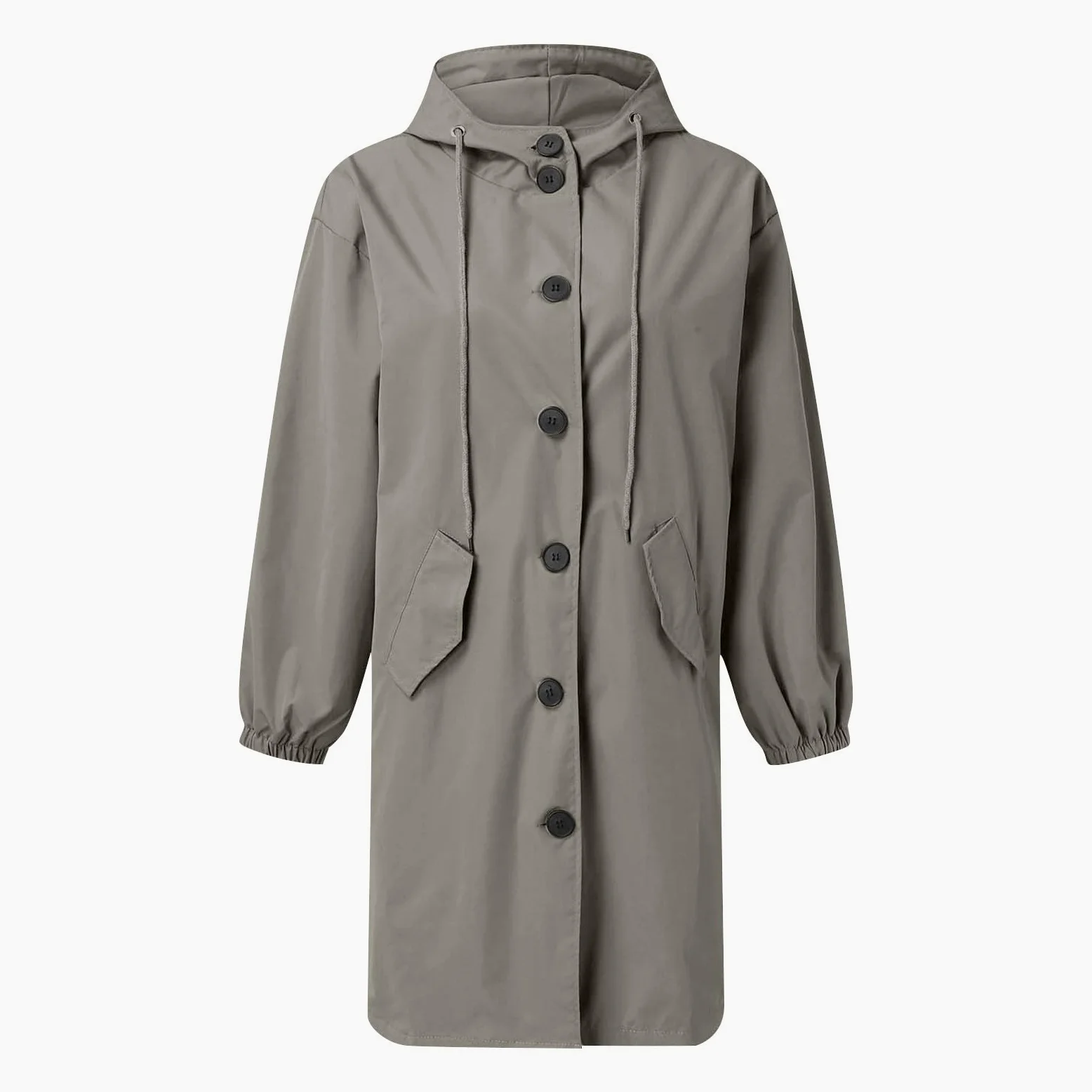 Generisch Manteau pour femme, trench long avec capuche, manteau d'été léger, coupe-vent, parka, manteau de transition, veste d'extérieur décontractée, coupe-vent, manteau de transition, gris, 4XL