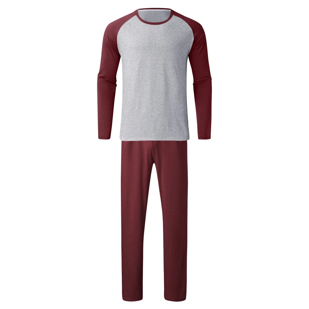 Pyjama Homme Deux Pièces Pantalon Teeshirt, Haut De Pyjama Homme Ete Long, Ensemble Polaire Moelleuse, Ensemble Légère Élégante, Sleepwear Pour Le Salon, Sleepwear À Col Rond, Vêtements De Nuit