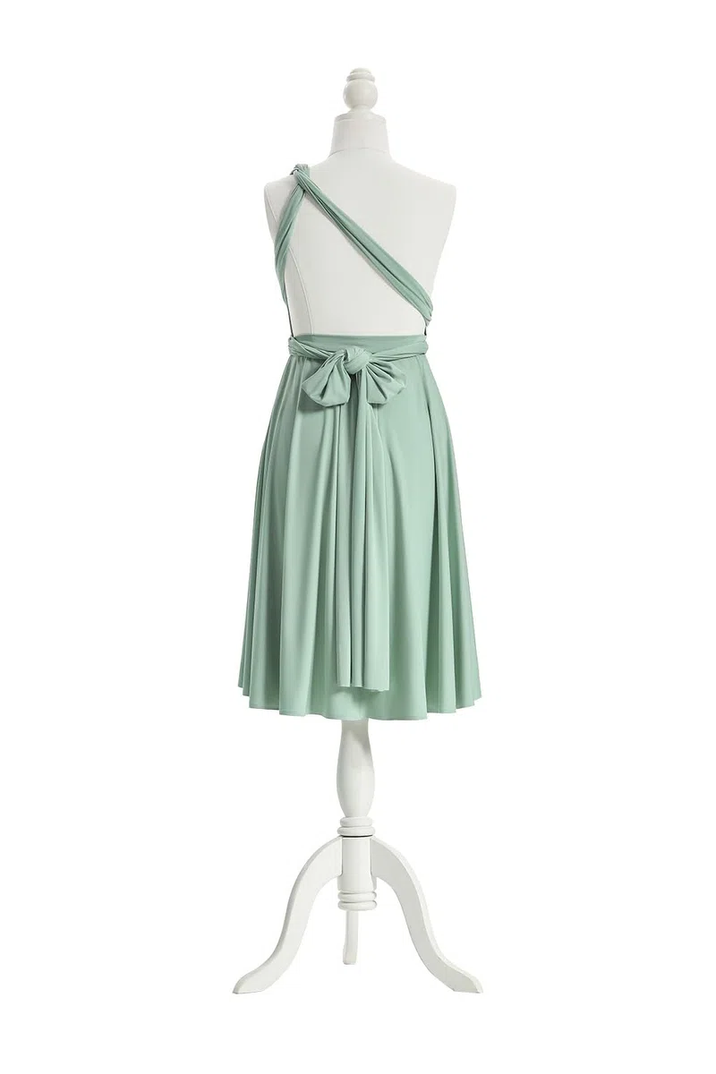 Robe Courte Infinity Demoiselle d'honneur, Portefeuille Multiposition Femme Robe Convertible Soiree Invitée Mariage Longueur du Genou