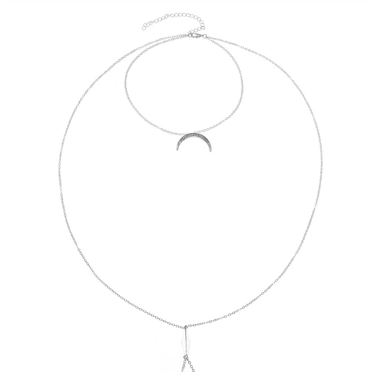 Chaînes de Corps Pendentif chaîne Club féminin Hipster Crescent Accessoires de Poitrine Bijoux pour Femmes et Filles Lien (Une Couleur A)