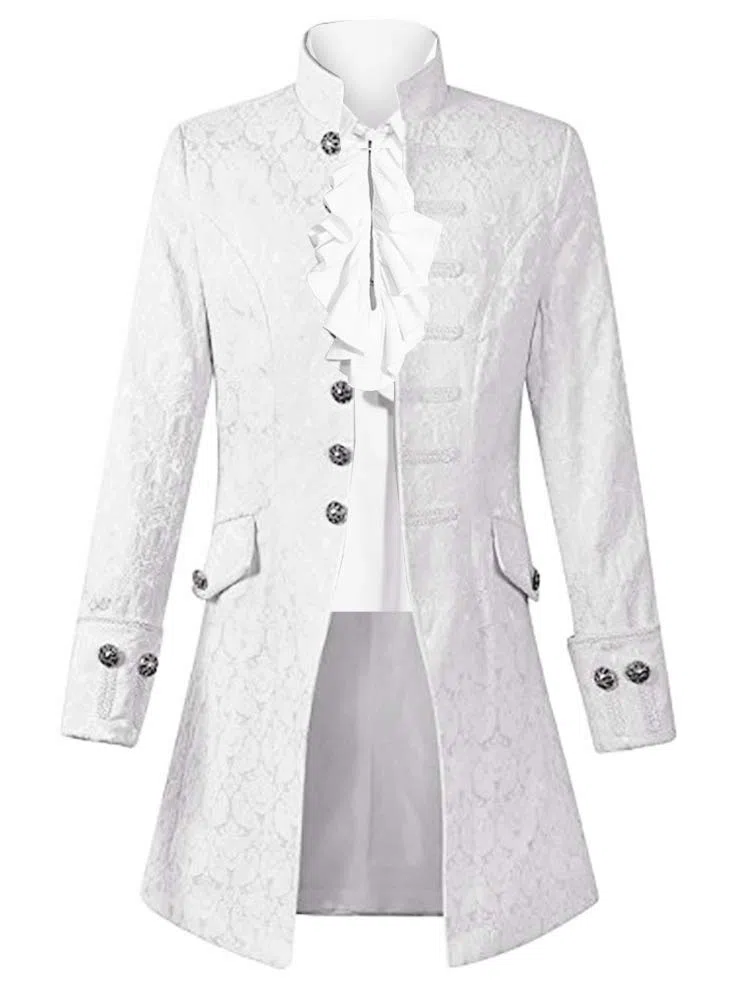 Runcati Manteau de frack steampunk pour homme, style victorien, renaissance, pirate, viking, gothique, jupe de marche, veste médiévale