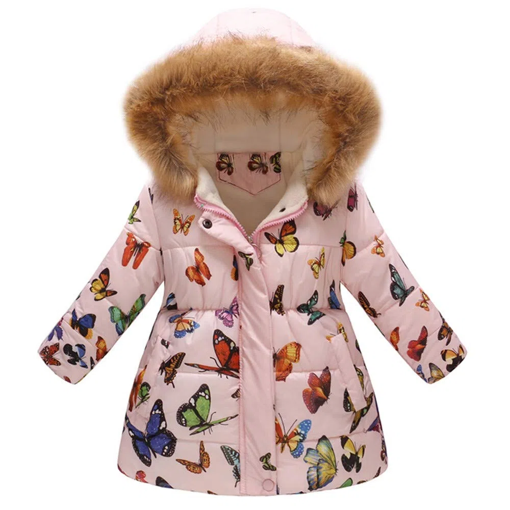Veste fille : vestes enfants fermeture éclair avec fourrure synthétique vestes pour enfants manteau épais chaud coupe-vent hiver doudoune chaude veste matelassée mignonne bébé enfants filles