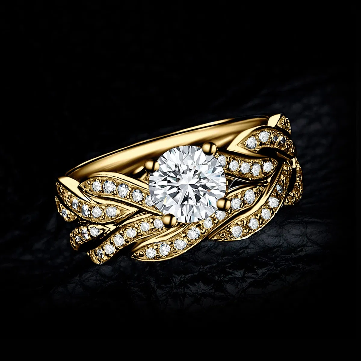 JewelryPalace 1.5ct Zircone Cubique Infini Bague Femme Argent 925 Plaqué Or Jaune Or Rose, Lot de Bague de Fiançailles Femme, Bagues Anniversaire Mariage Promise Couple Nuptiale Ensembles Bijoux