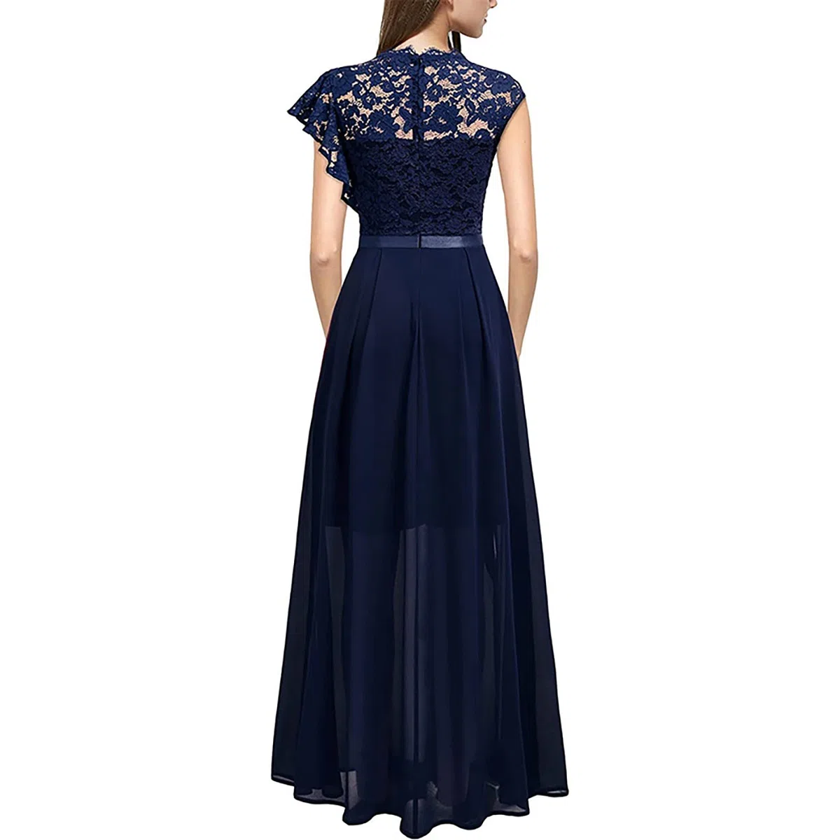 Générique Robe Femme Sexy Fendue Soirée Cocktail Longue Chic Élégante Mariage Cérémonie Col en V sans Manches Fête A41