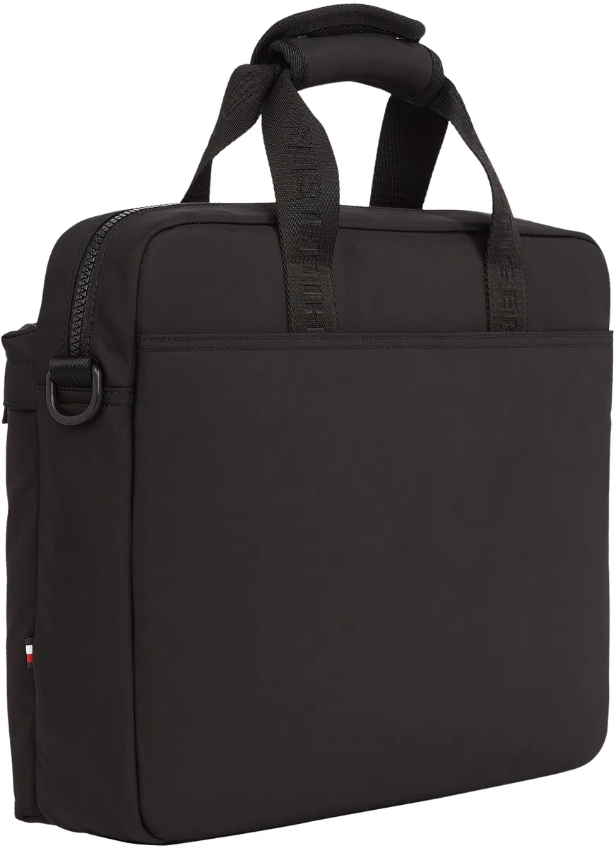 Tommy Hilfiger Sac pour Ordinateur Portable Homme Element Repreve Bandoulière Amovible, Noir (Black), Taille Unique