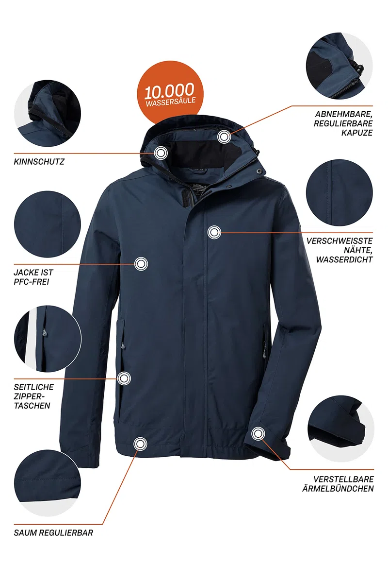 Killtec Kos 87 Mn Jckt_xenios Veste fonctionnelle/veste d'extérieur avec capuche amovible Men´s