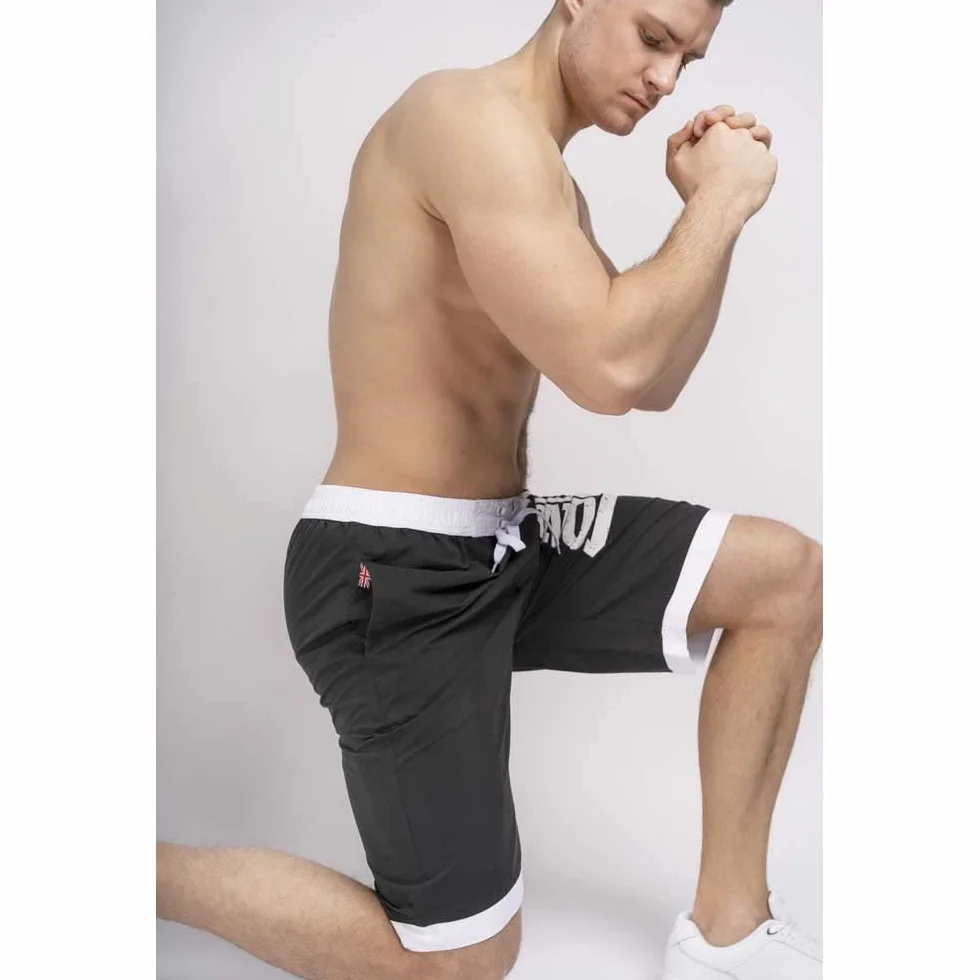 Lonsdale London Clennel Homme Short de Bain Bleu 100% Polyester Regular/Coupe Standard