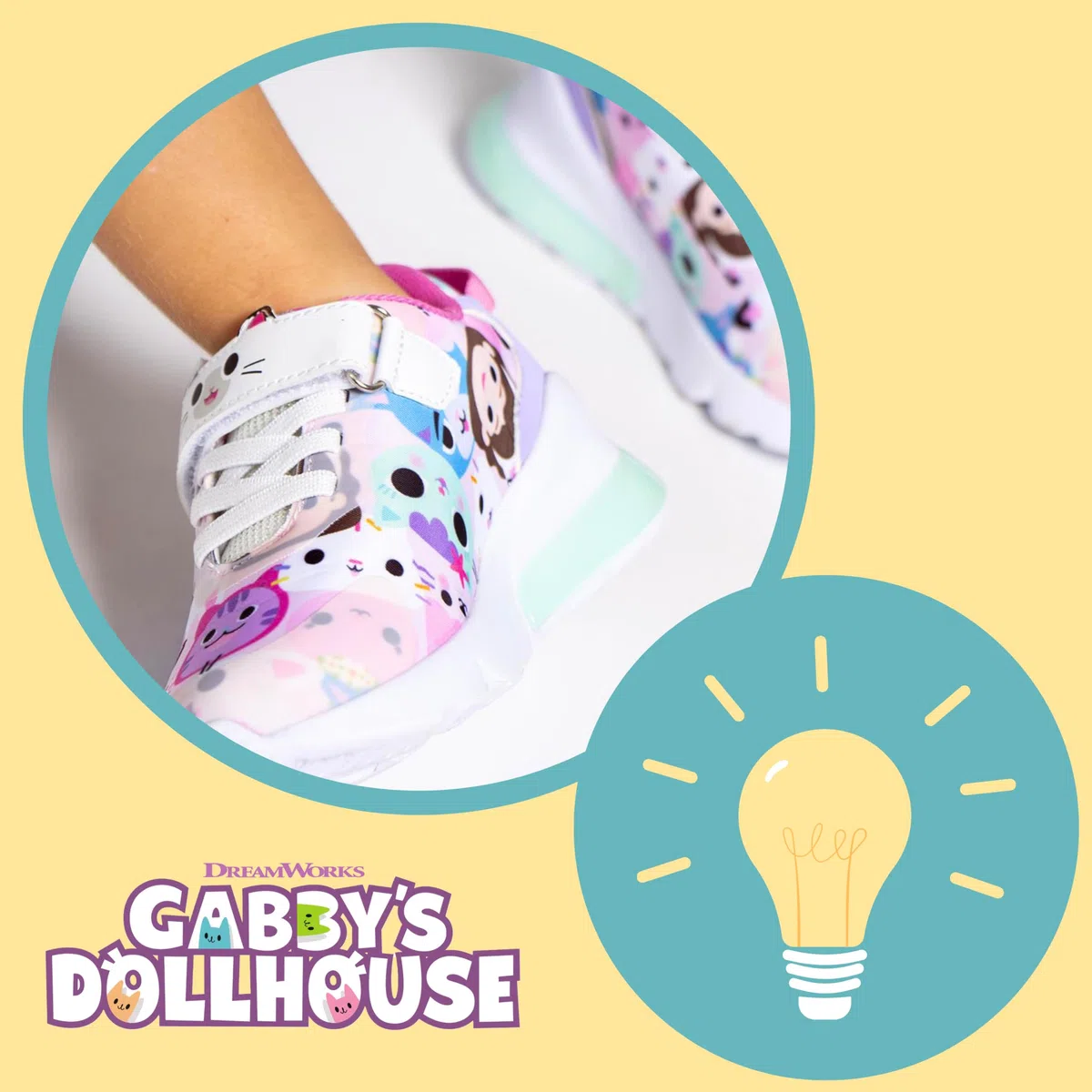 Gabby's Doll House Chaussures pour Filles, Kitty Paws Mercat Gabby Baskets Lumineuses, Taille EU 25