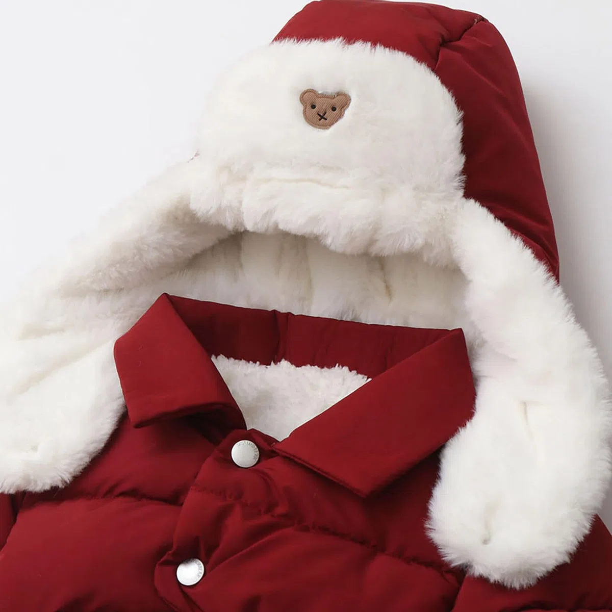 Combinaison Doudoune Bebe Garcon Hiver Polaire de Neige Fleece à Capuche Manches Longues Fermeture Combinaison Body Couleur Unie Rembourré Encapuchonné Coupe-Vent Déguisement Manteau 0-12 Mois