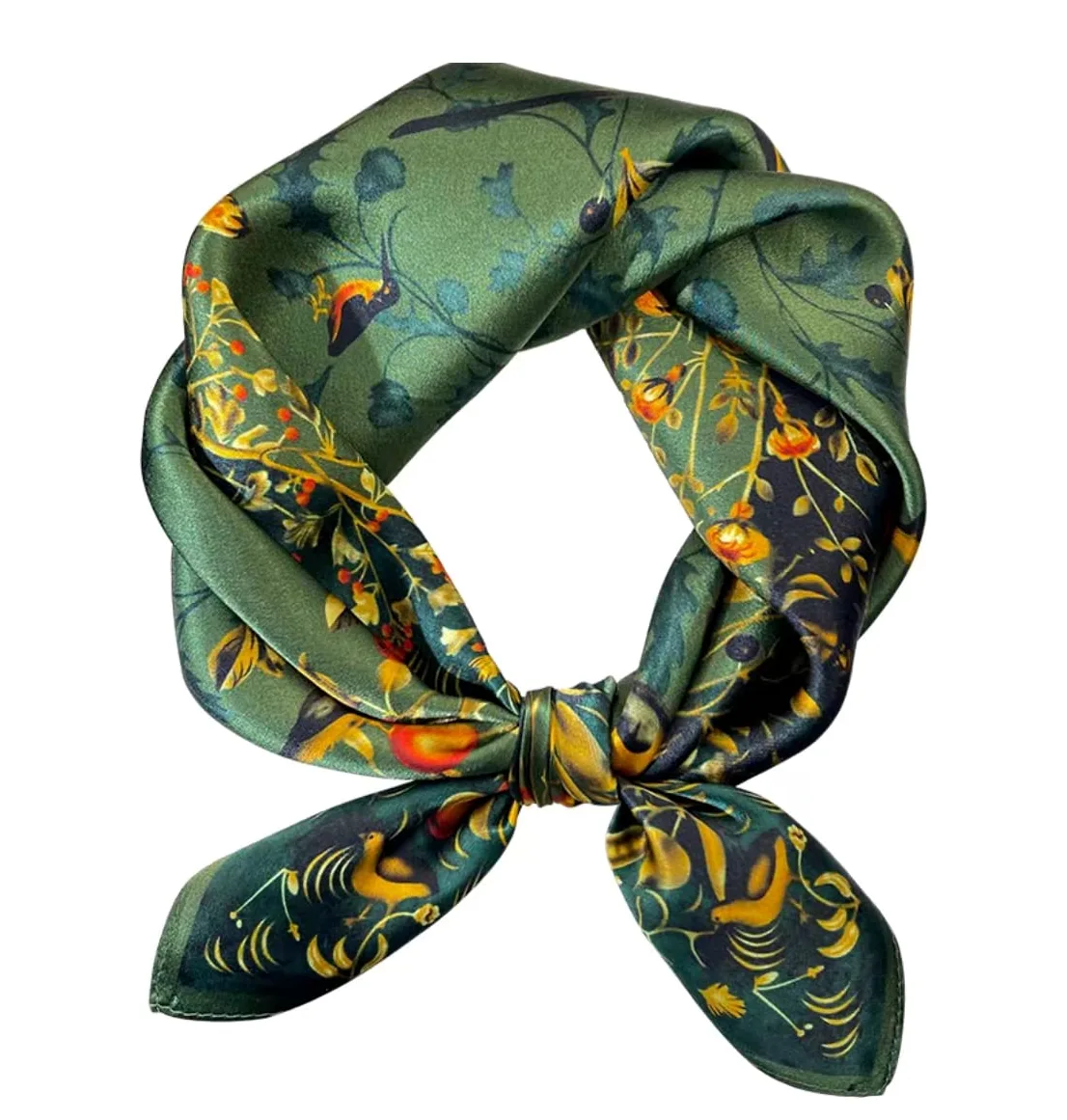 Andantino - Foulard carré 100 % pure soie de mûrier pour cheveux - 68 cm - Pour homme et femme - En soie naturelle - Imprimé numérique
