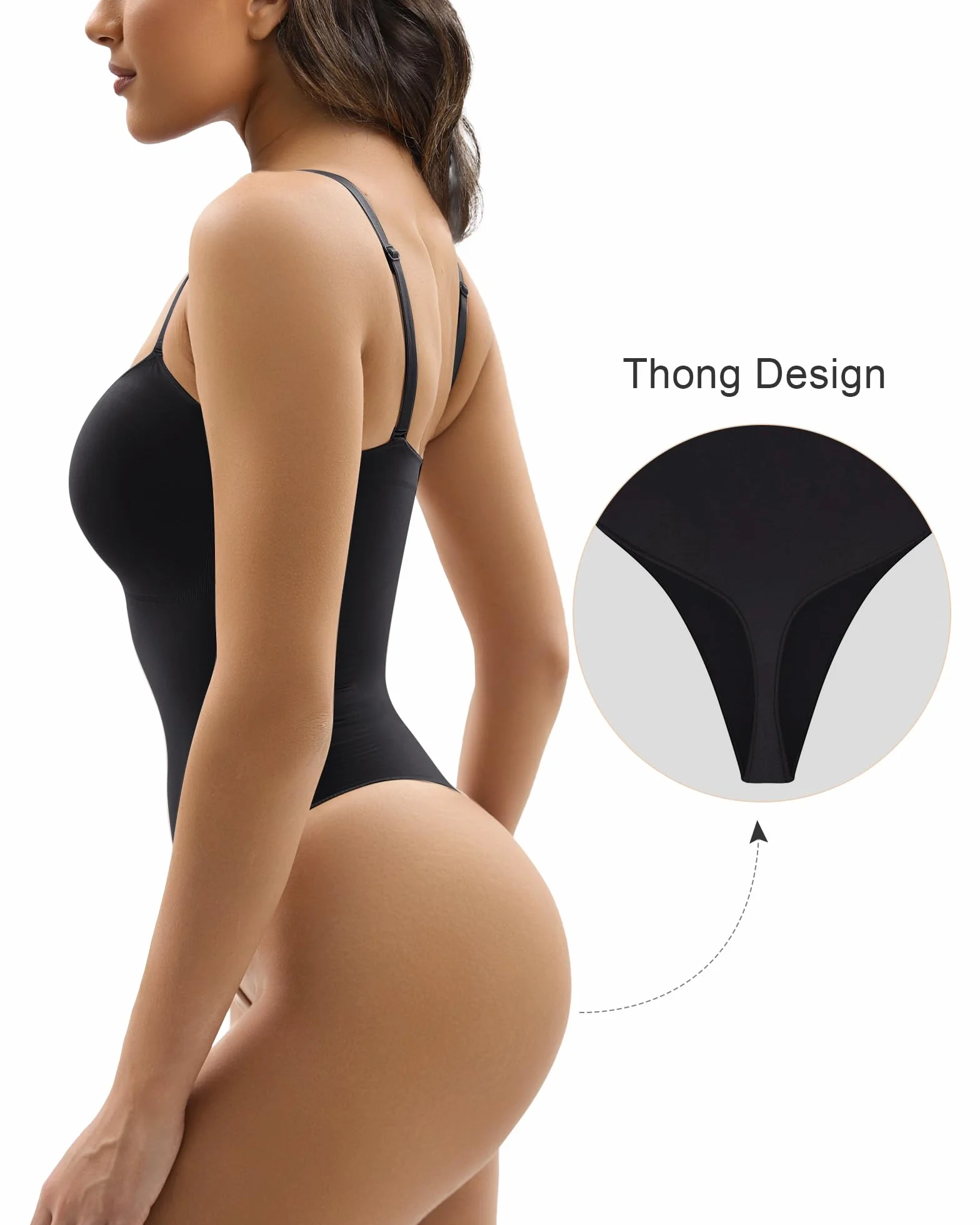 YIANNA Body gainant pour femme - Effet ventre plat - Sans couture - Gaine de la taille - String ou culotte