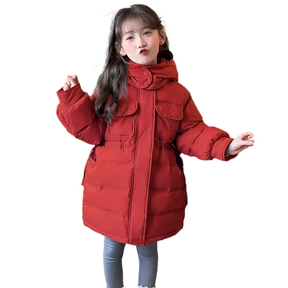 Veste d'hiver pour enfant fille parka d'hiver garçon avec capuche en fourrure Parka chaude pour l'extérieur Manteau d'hiver en duvet pour enfant Veste matelassée pour fille