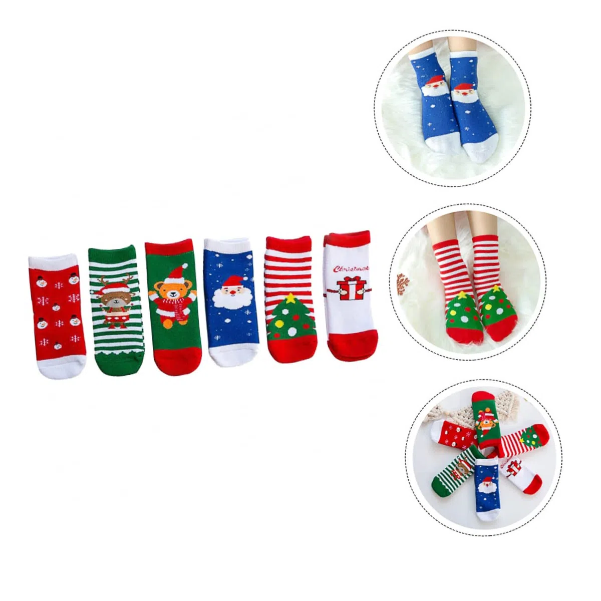 Amosfun 18paires Chaussettes Coton pour Garçon Fille Chaussettes De Antidérapantes Motifs De Chaudes pour Et Convient Aux Petits