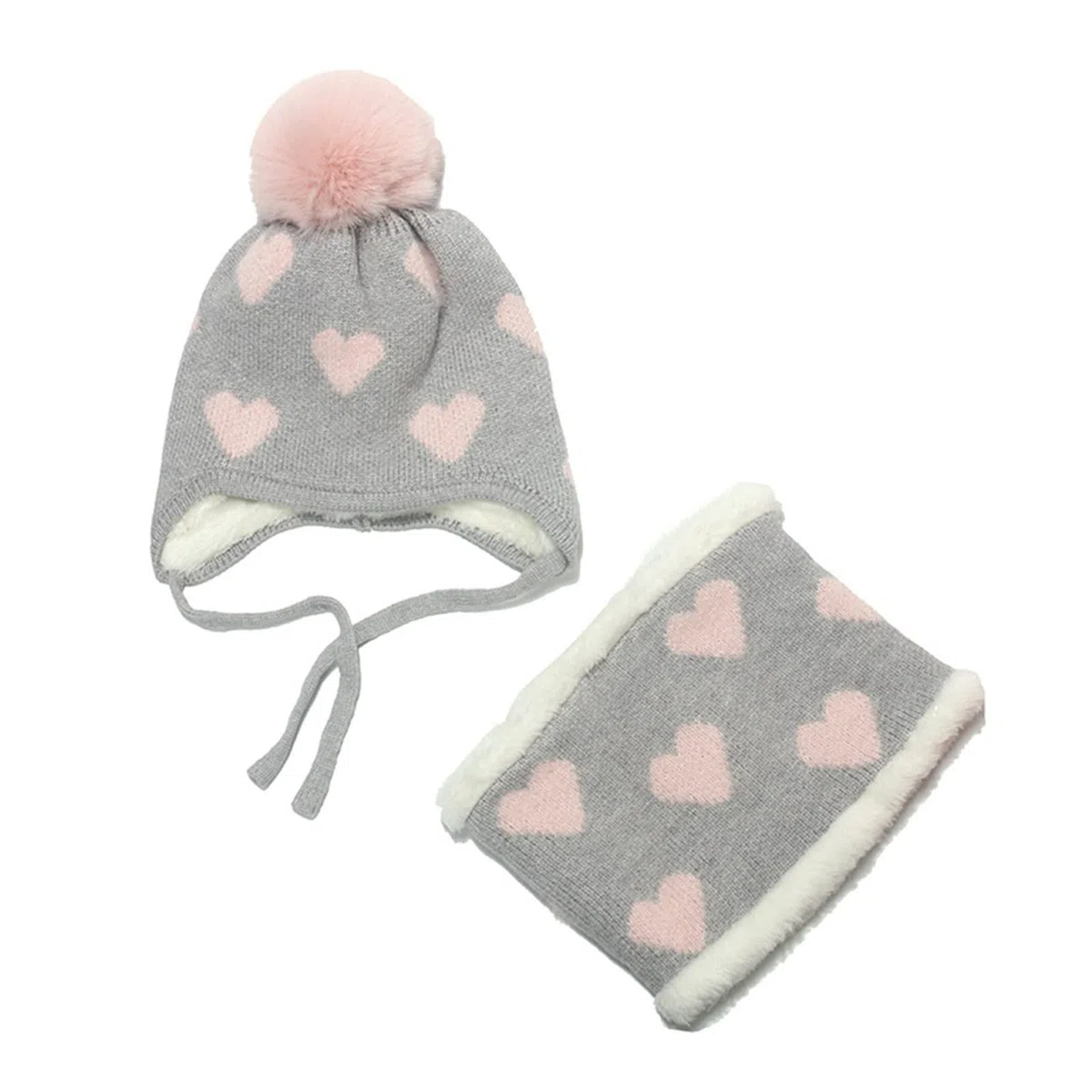 Ensemble de 2 chapeaux extensibles pour bébé et enfant - Bonnet tricoté - Écharpe chaude