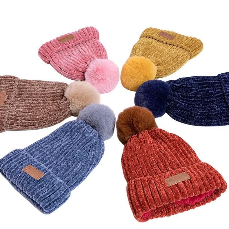 Zonto Bonnet Enfant Hiver Tricoté Chapeau en Toison Chaud De Trois Pièces pour Enfants, Écharpe Et Gants-Kaki