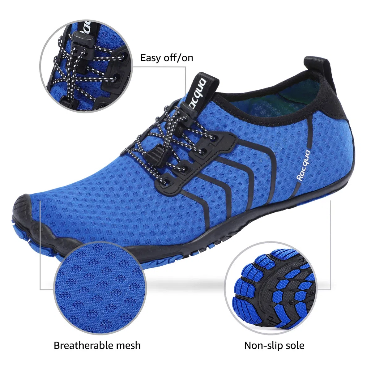 Racqua Chaussures Aquatiques en Maille Composite pour Homme et Femme