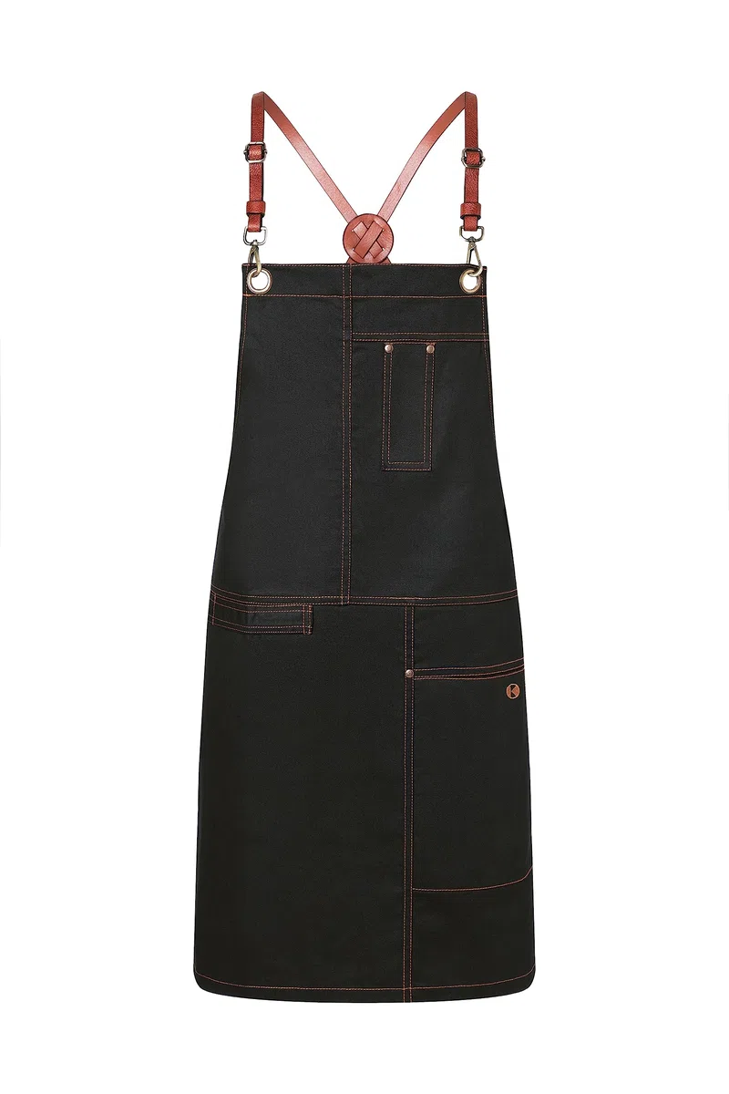 Karlowsky LS 25 PASSION URBAN X-STYLE Tablier avec bretelles croisées 100% coton Taille unique 80 cm Longueur 68 cm Largeur Noir