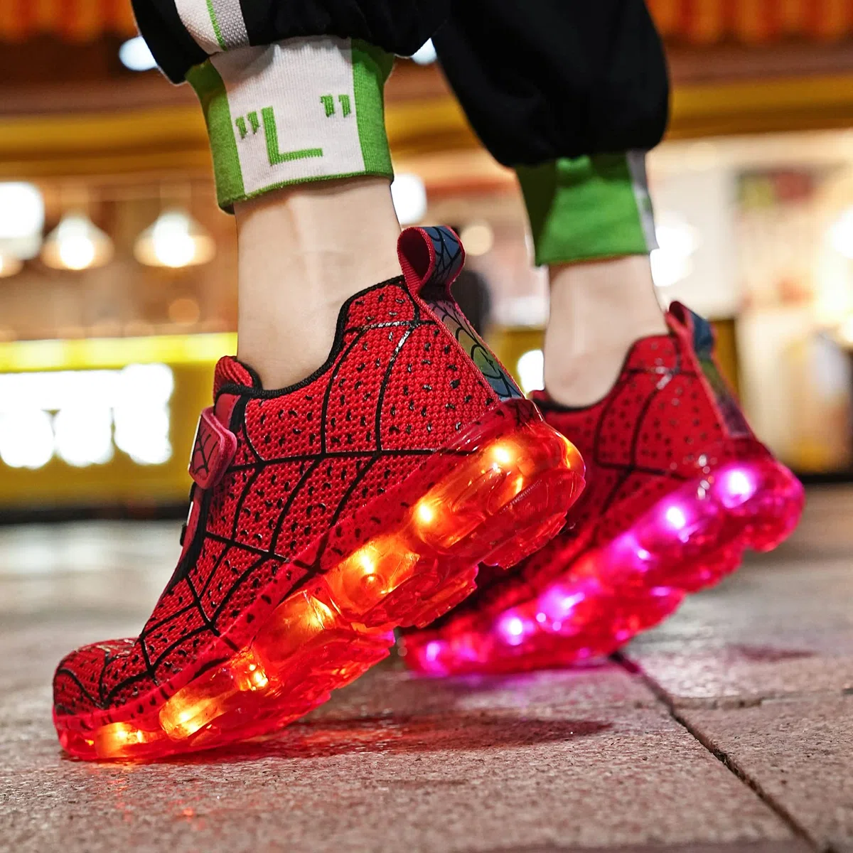 YUNICUS Chaussures de sport LED pour enfants garçons et filles - Chaussures de sport lumineuses