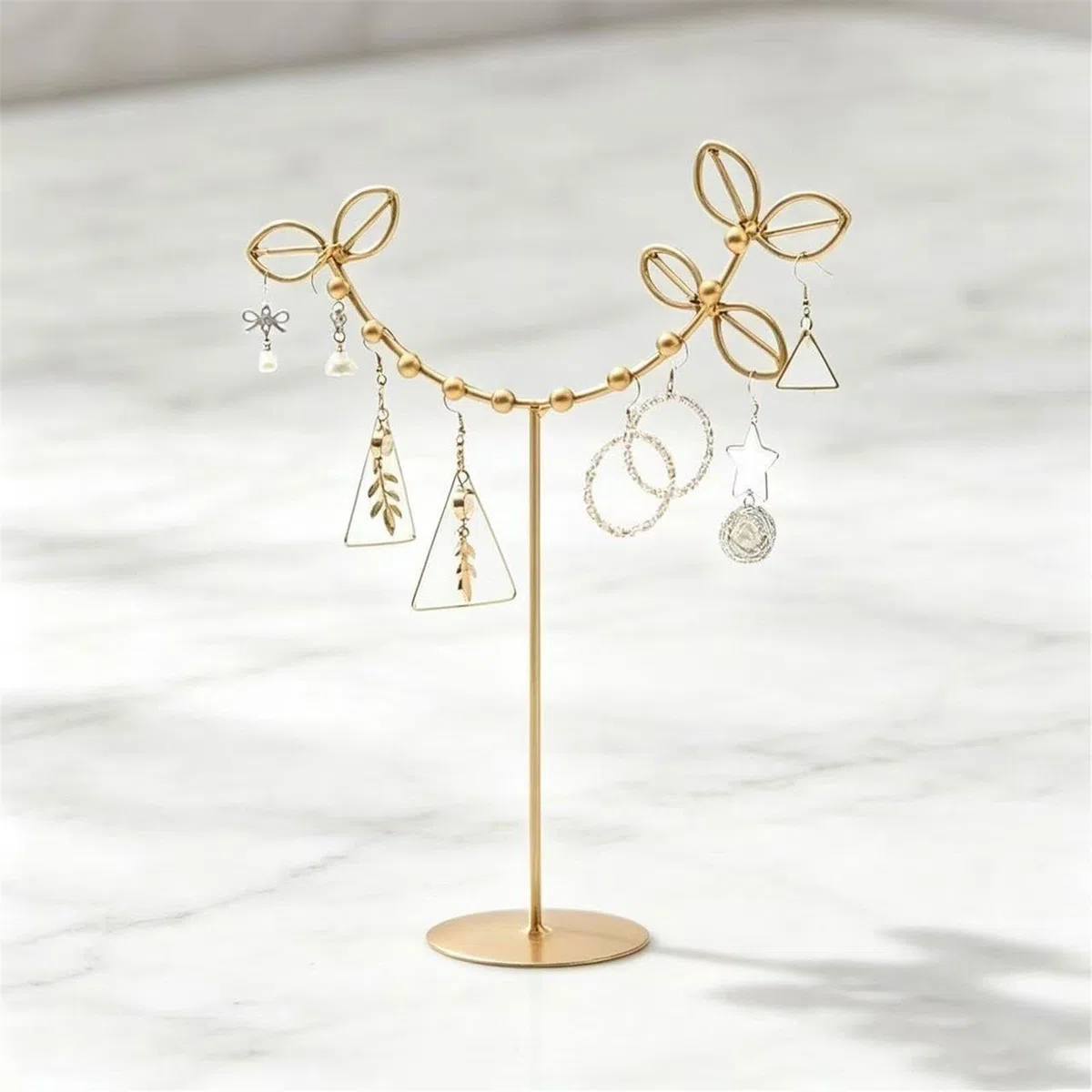 Porte-Bijoux Présentoir de Boucles d'oreilles en métal Design Branche d'arbre