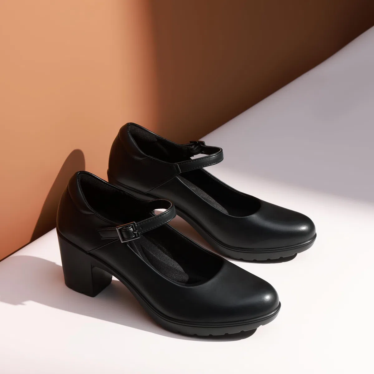 DREAM PAIRS Mary Janes Escarpins Confortables Rond,Noir,36