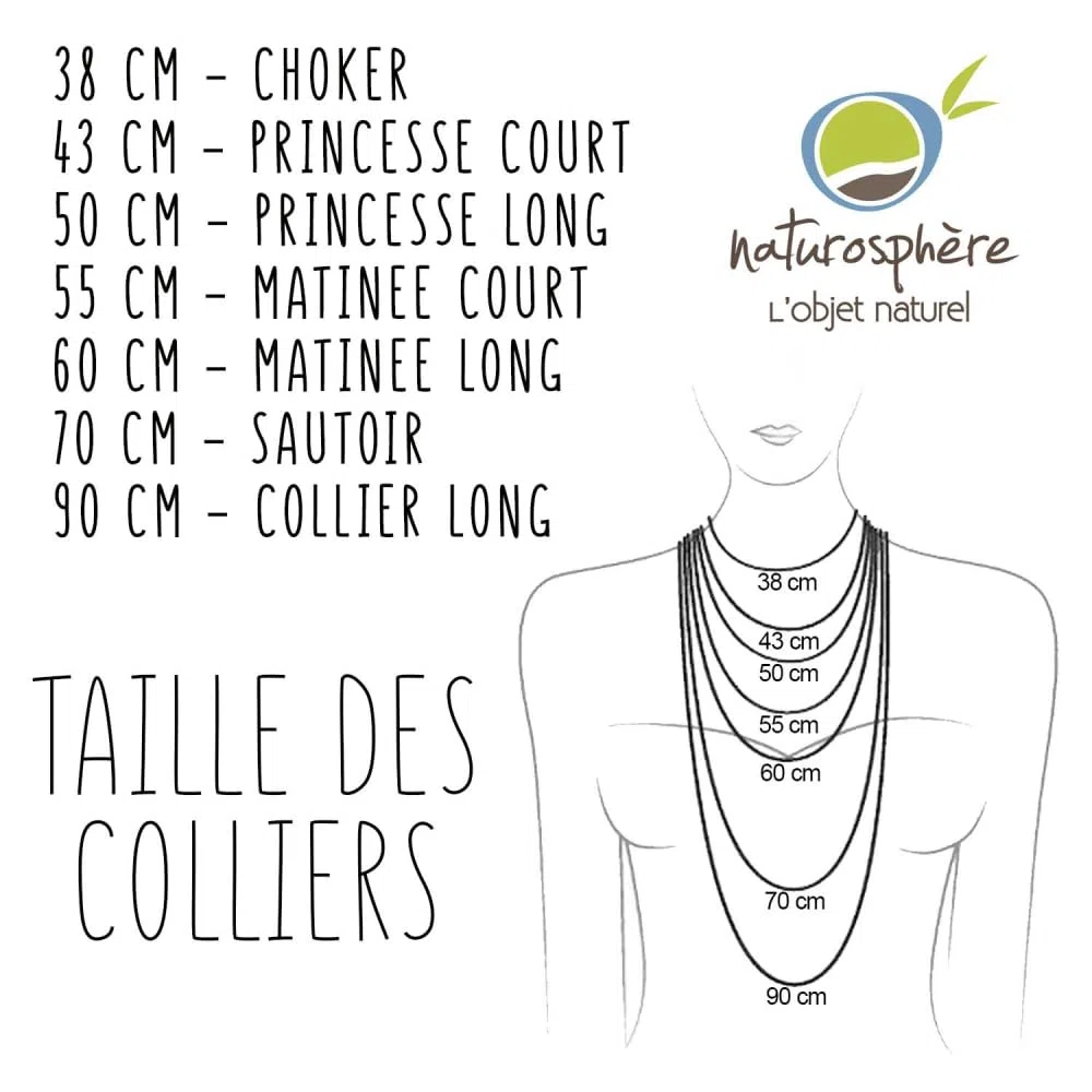 Naturosphère - Bijoux naturels C16 - Collier en howlite - Perles rondes 6 mm - 60 cm