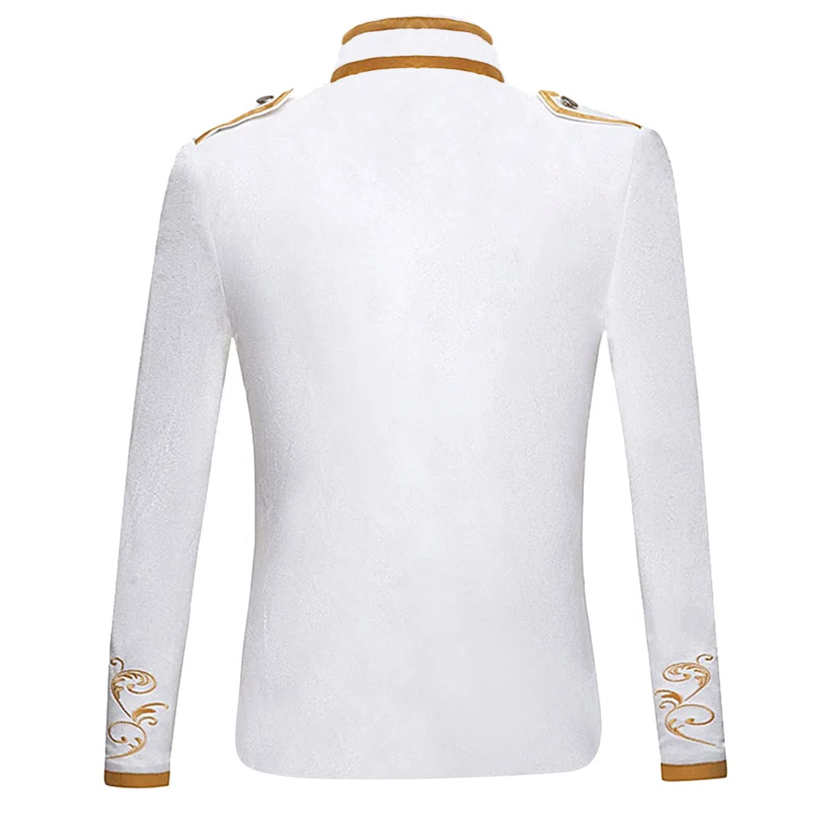 Generisch Blazer Homme Steampunk, Manteau Smoking, Veste Vintage Veste de Smoking pour Homme avec Broderie Vintage Veste de Mariage avec Col Montant Veste d'Extérieur Coupe Régulière Manteau de