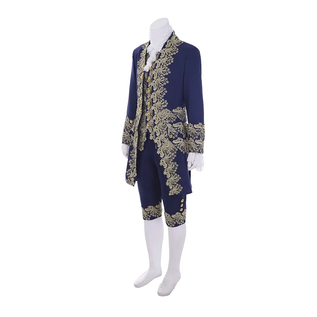 Costume rococo pour homme du XVIIIe siècle - Robe baroque des années 1700 - Ensemble veste et pantalon - Tenue prince d'Halloween