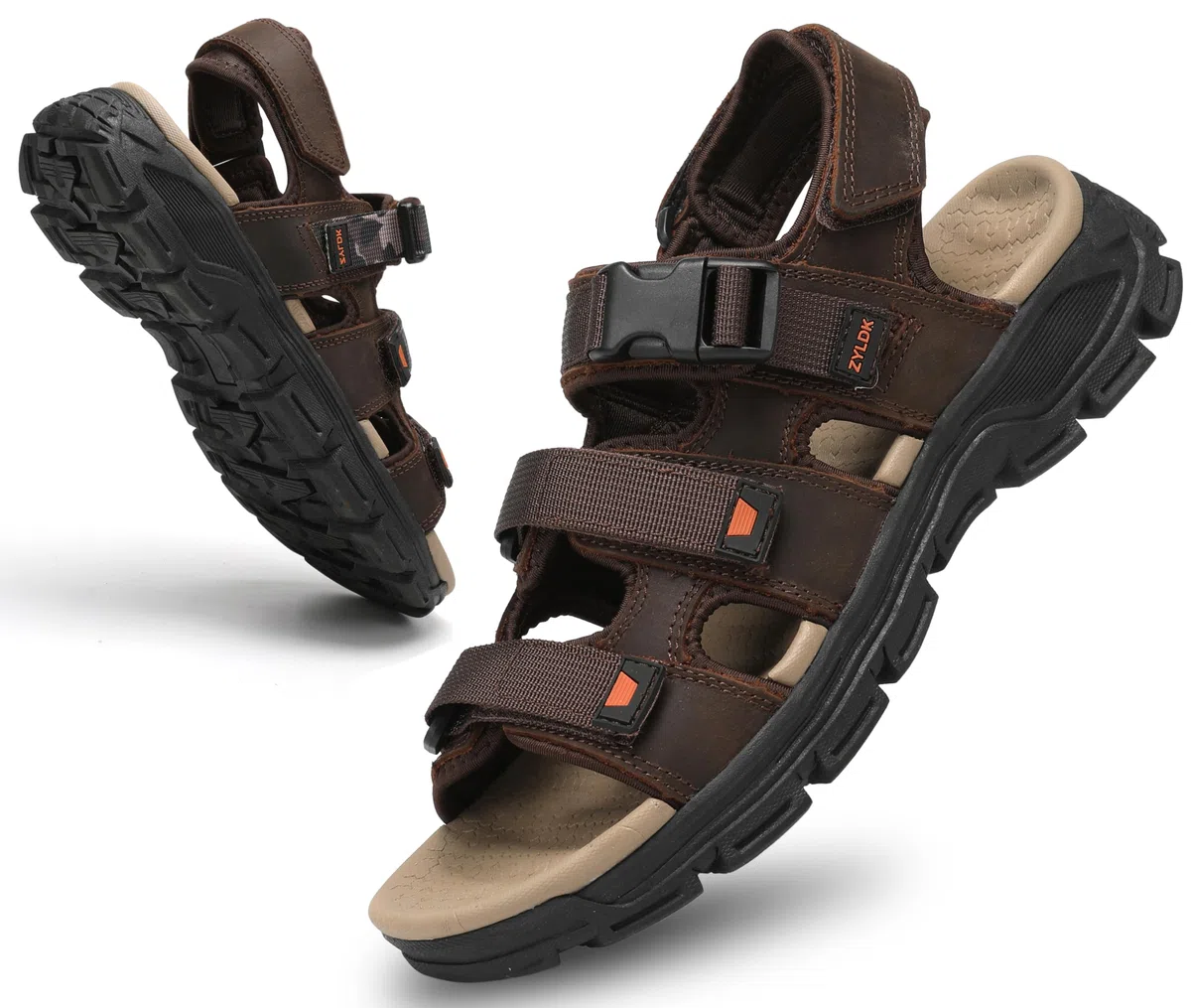 Sandales Homme Cuir Marche Randonnée Été Extérieur Bout Ouvert Chaussures de Sport Plage