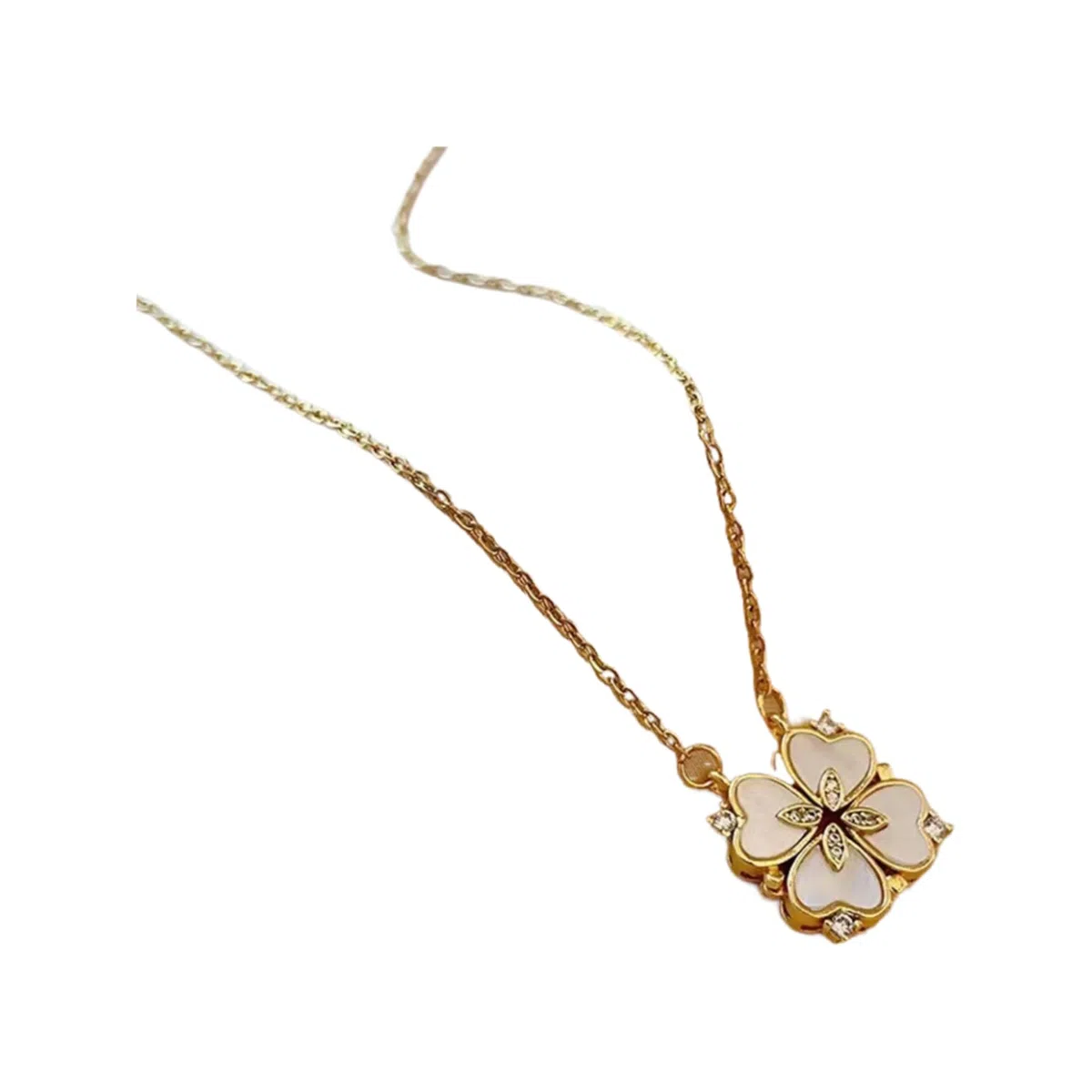 Collier coeur porte-bonheur en argent sterling 925 pour femmes, collier ras du cou rétro gothique à quatre feuilles avec pendentif d'amour, 4