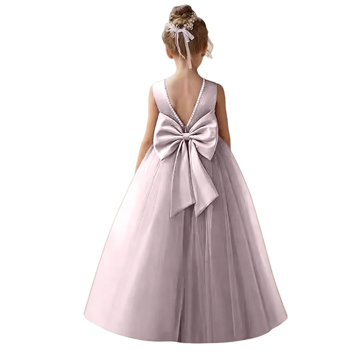 Générique Robe élégante pour Filles, idéale pour Les Occasions Formelles, Mariage, Anniversaire ou fête, avec Ceinture à nœud.#05