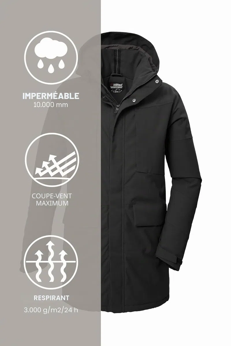 Killtec Kow 80 Mn Prk Parka fonctionnelle/parka avec capuche amovible Homme