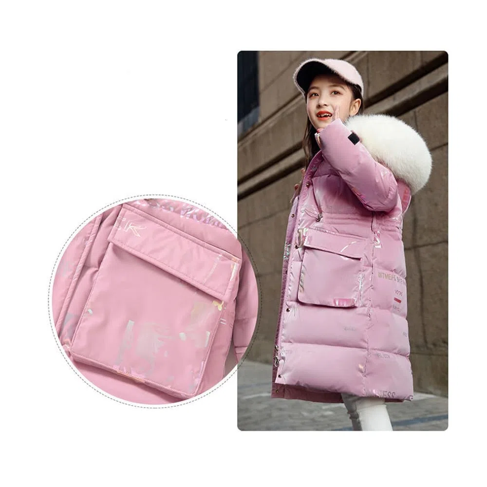 Veste d'hiver pour enfant fille parka d'hiver garçon avec capuche en fourrure Parka chaude d'extérieur Manteau d'hiver Veste de neige Garçon Parka Enfant Fille Enfant Veste matelassée Fille