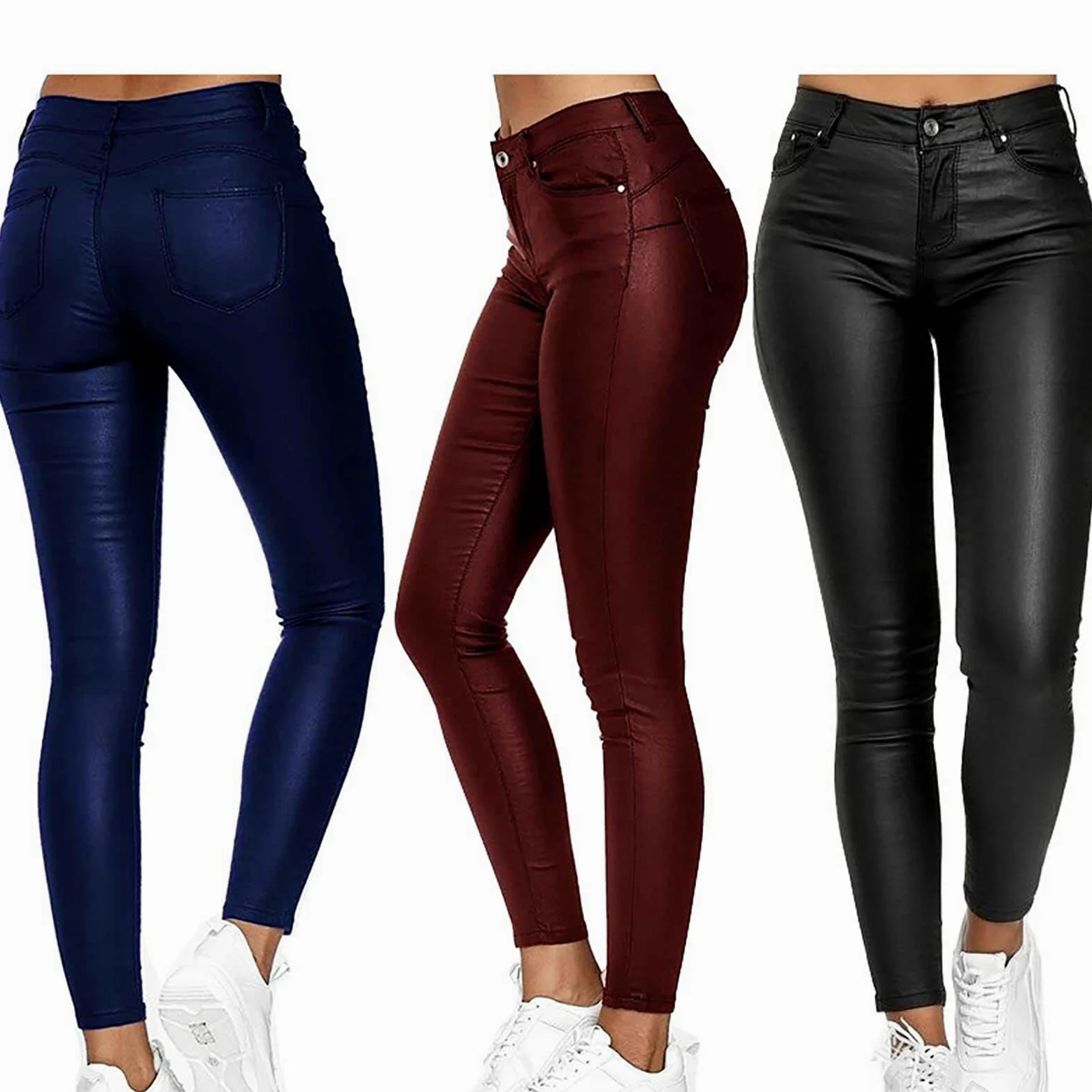 Leggings en Cuir for Femmes Leggings Push Up en Simili Cuir Leggings en Simili Cuir Taille Haute avec Doublure en Polaire Pantalon d'hiver Élastique Pantalon Leggings