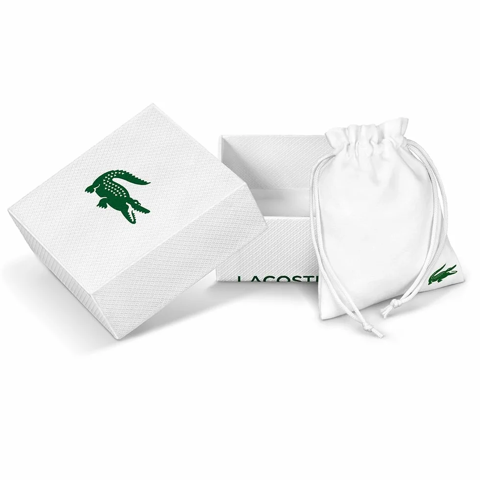 Lacoste Bague pour Homme Collection BASELINE en acier inoxydable, disponible en version argentée ou noir