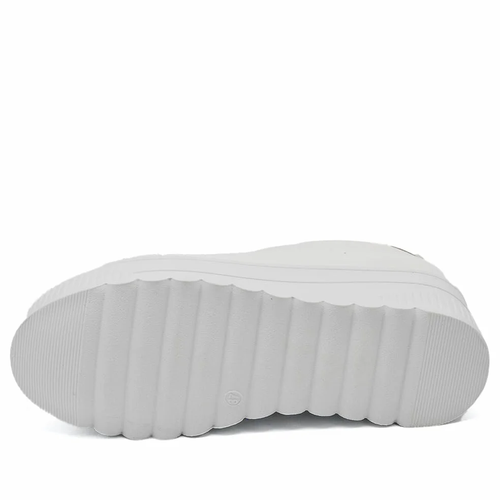 Chaussures Femme Gymnastique Baskets Sport Casual Plate-forme compensée Haute IF900-1 Blanc