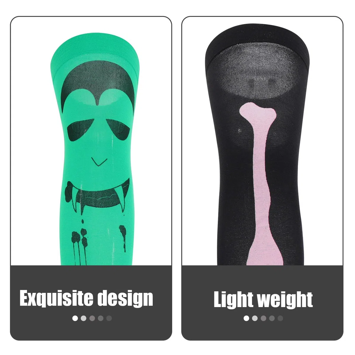 SEWACC 12 Paires Chaussettes Hautes Halloween à Motifs Horreur pour Filles, Bas Respirants en Fibres Acryliques, Élasticité et Confortables pour Cosplay et Fêtes