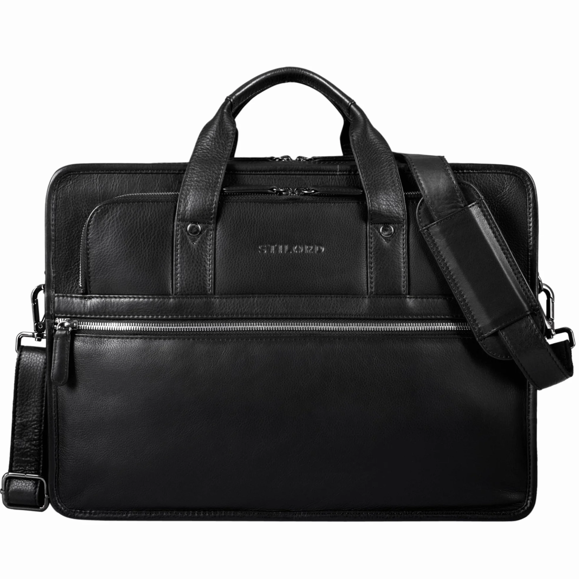 STILORD 'Yves' Serviette Cuir XL Homme pour Ordinateur 15.6 Grand Pouces Porte-Documents Sac à Bandoulière Sac de Professeur