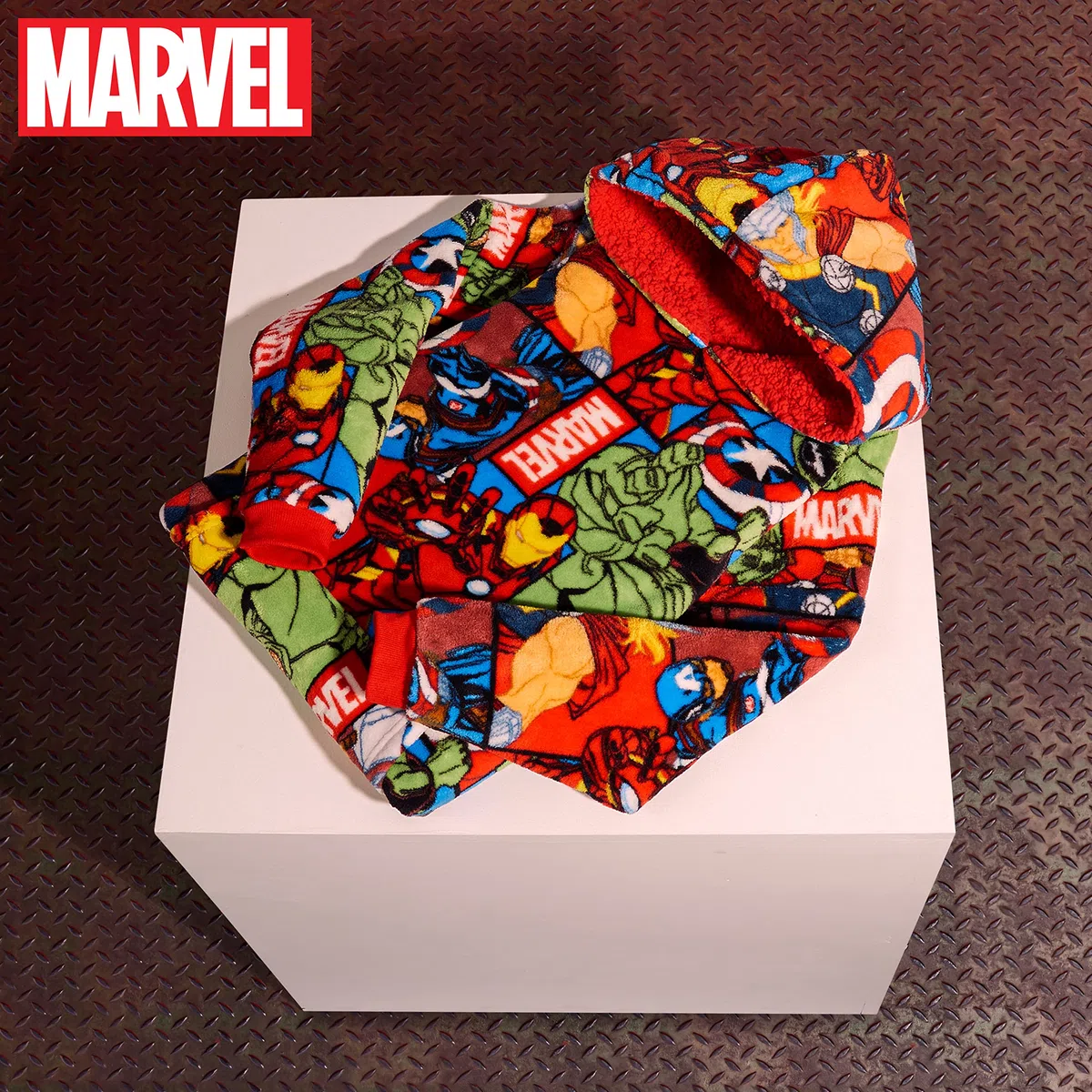 Marvel Spiderman Plaid Capuche Enfant Ado, Couverture Polaire Portable Avengers Hulk Hoodie Oversize, Cadeau Garcon